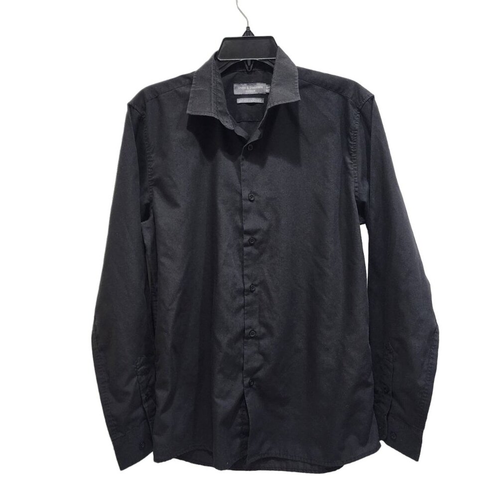 Vroom & Dreesmann Munich Men's Shirt Size M Black Long Sleeve Casual